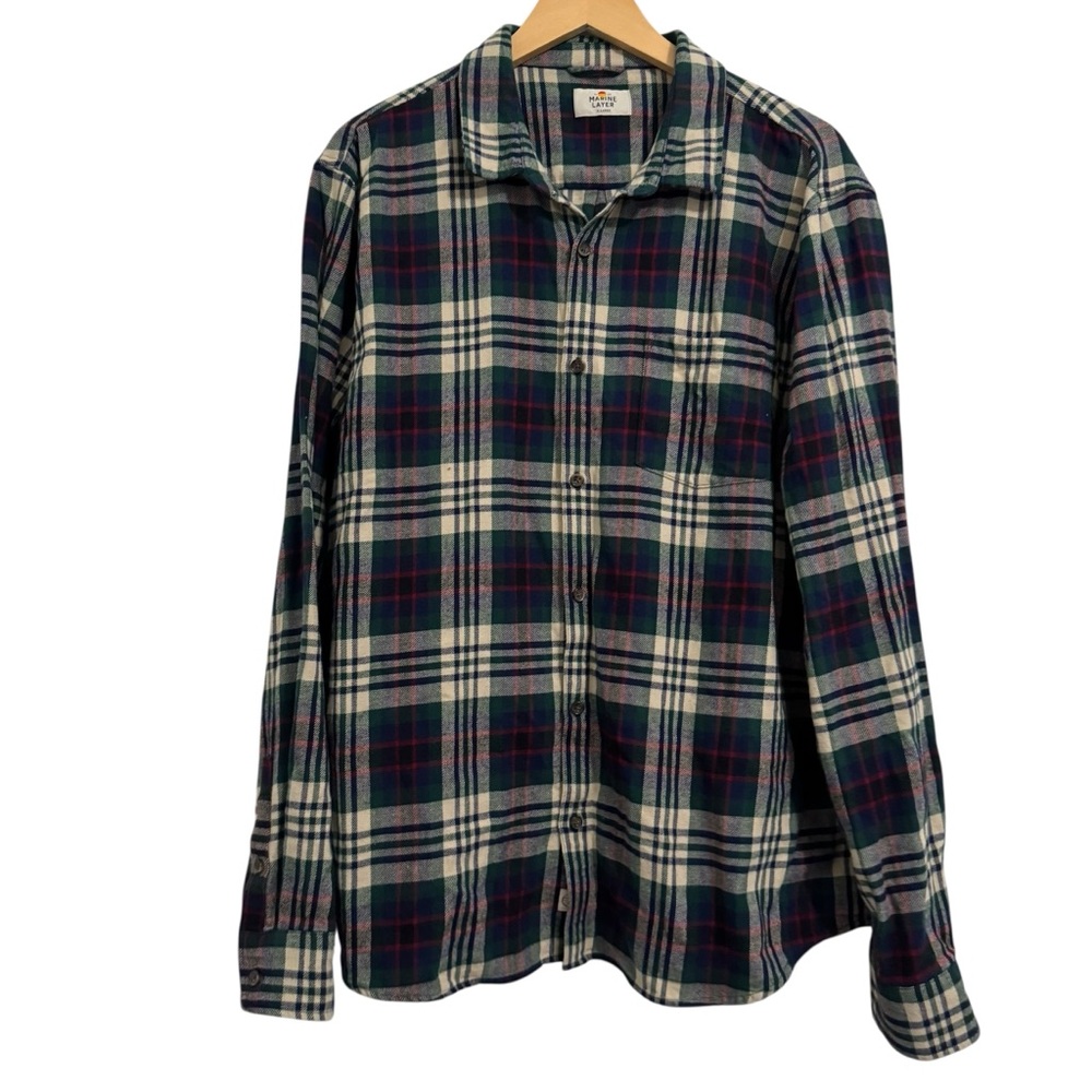 Marine Layer Tahoe Button Down Flannel Shirt XL - image 4